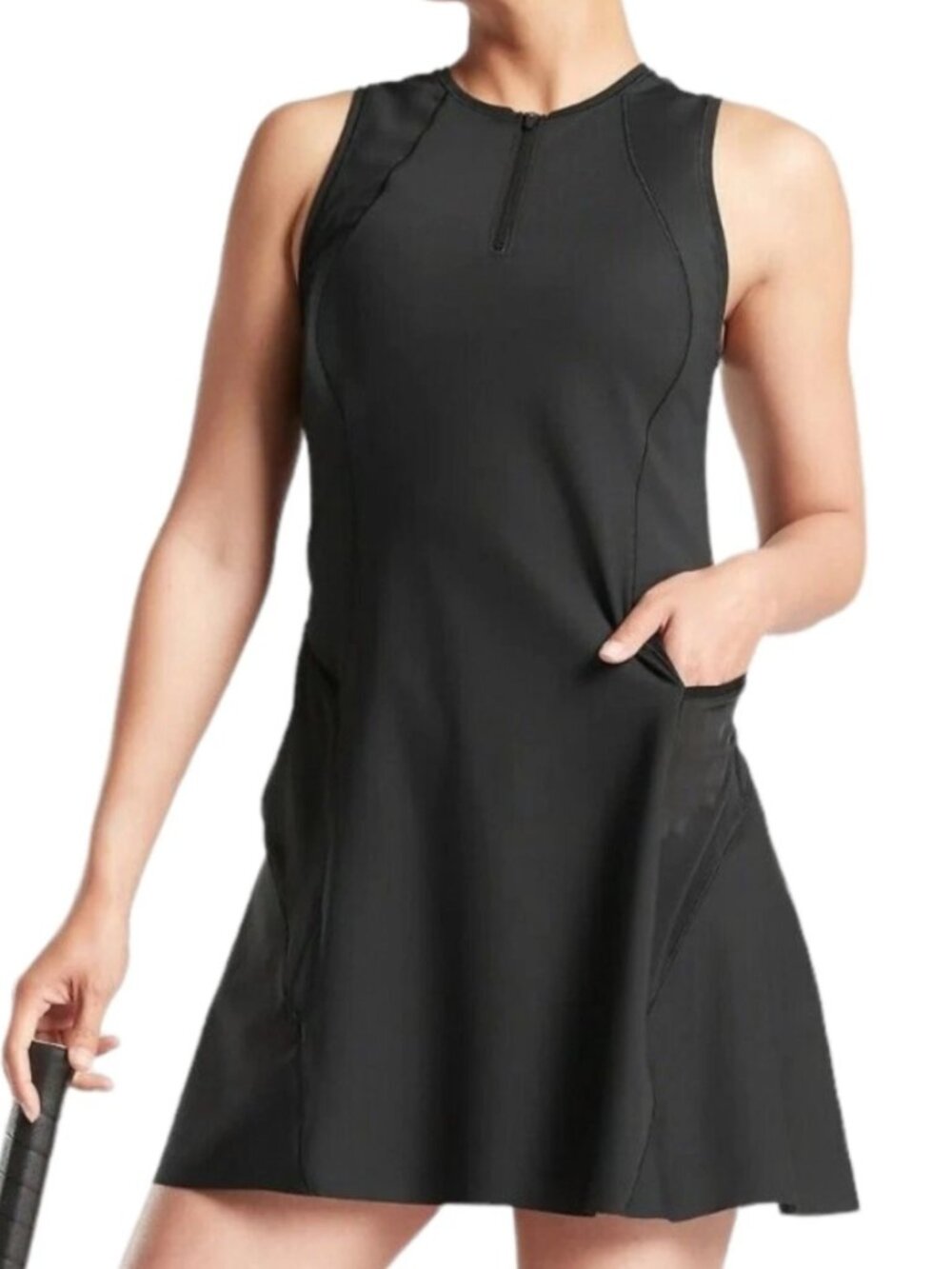 ATHLETA MATCH POINT DRESS STRETCHY BLACK WOMEN'S SIZE SMALL TENNIS RUNNING GOLF